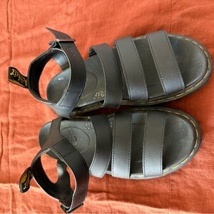 Dr. Martens Black Leather Strap Sandals